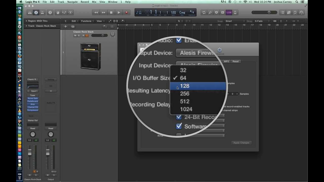 Logic Pro X - Video Tutorial 03 - Sample Rate, Bit Depth, I/O Buffer, Setting up for Recording