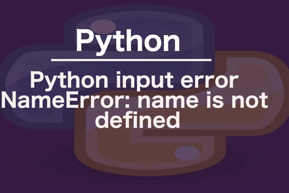 Python input error NameError: name is not defined