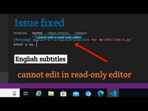 ISSUE FIXED: Cannot edit in read-only editor in visual studio code ||problem solved|| English CC