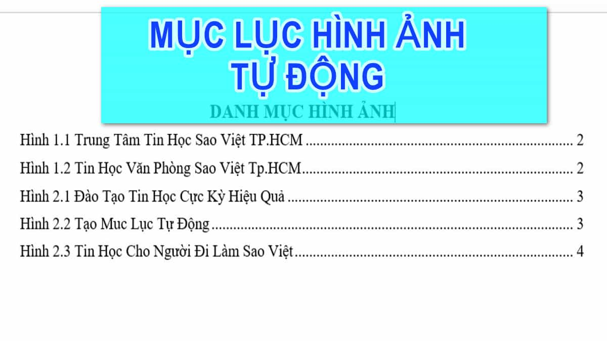 Tạo Mục Lục Hình Ảnh Tự Động Theo Chương - Phần Word 9/2023