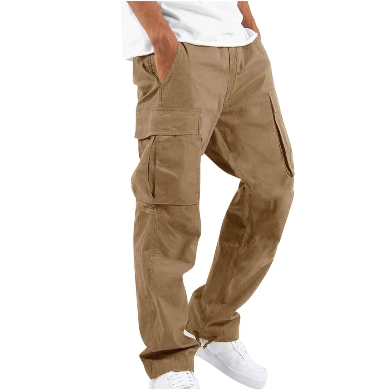 Kayannuo Cargo Pants For Men Deal Men Solid Casual Multiple Pockets Outdoor  Straight Type Fitness Pants Cargo Pants Trousers Khaki - Walmart.Com