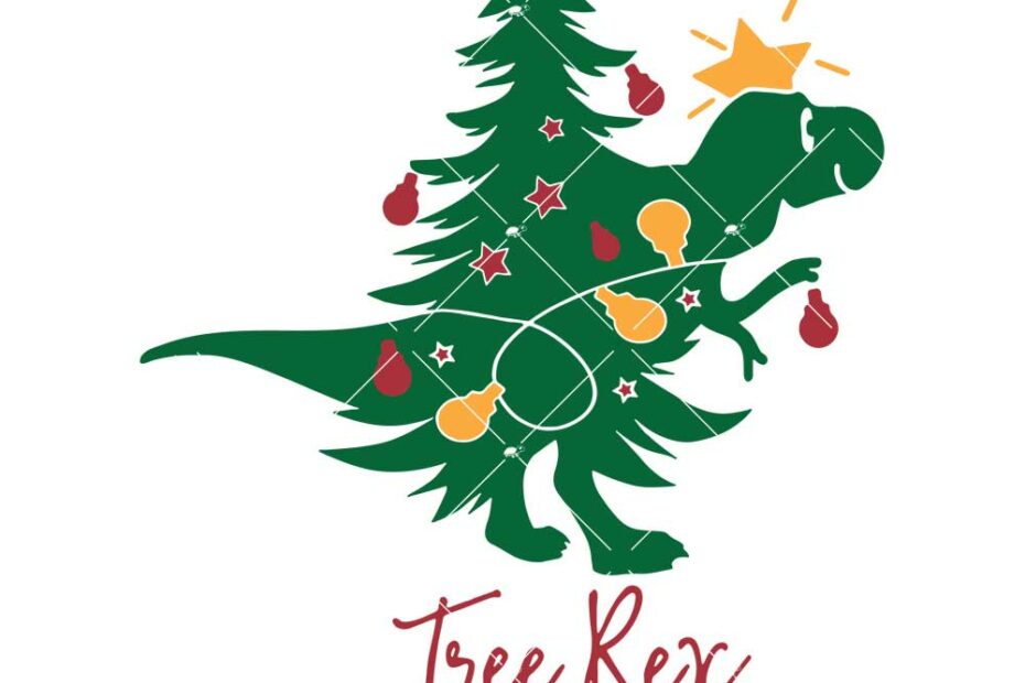 Tree Rex Christmas Svg, Dinosaur T-Rex Svg, Christmas