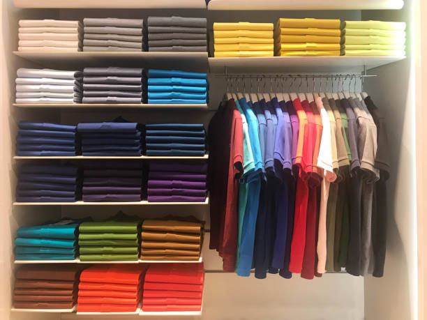 Colorful Polo Shirts On Hanger And Shelves In Shopping Mall Stock Photo -  Download Image Now - Istock