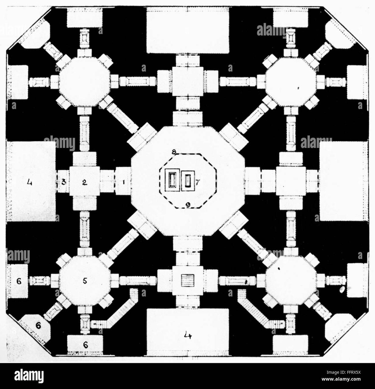 India: Taj Mahal Plan. /Nfloor Plan Of The Taj Mahal, The Marble Mauseleum  At Agra, India, Built (1631-1645) By The Mogul Emperor Shah Jahan In Memory  Of His Favorite Wife, Mumtaz Mahal