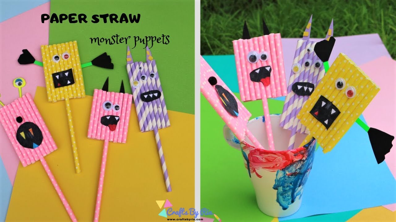 Monster Craft- Easy Monster Craft Idea For Halloween With Paper Straws For  Preschoolers - Youtube