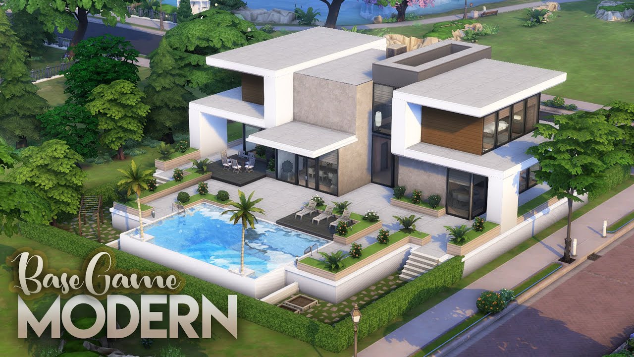 Base Game Modern House | No Cc | The Sims 4: Speed Build - Youtube