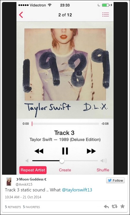 Taylor Swift Thống Trị Bxh Itunes Với... 8 Giây Tiếng Ồn