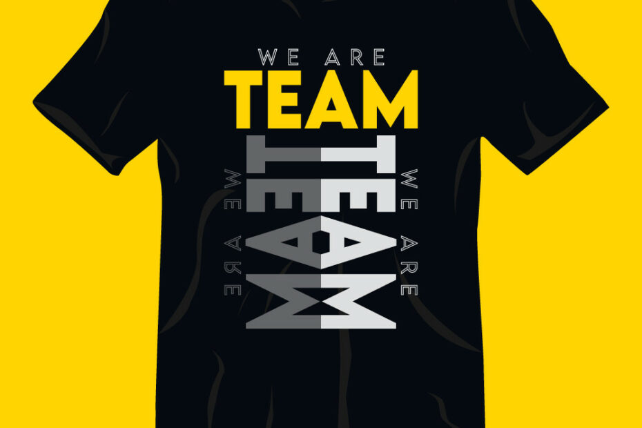 We Are Team Typography T-Shirt Design Royalty Free Vector