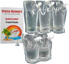 Amazon.Com | Cruise Runners Cruise Ship Flask Kit Sneak Alcohol Rum Runners  For Cruises Hide Liquor Smuggle Booze Plastic Pouch Bags Travel Funnel 3 X  32Oz: Flasks