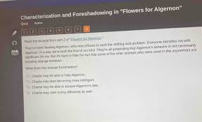 Flowers For Algernon Questions For Discussion Or Comprehension Checks