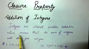 Properties Of Integers - Closure Property - Mathsmd