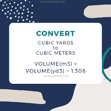 Cubic Meters To Cubic Yards Conversion (M³ To Yd³)